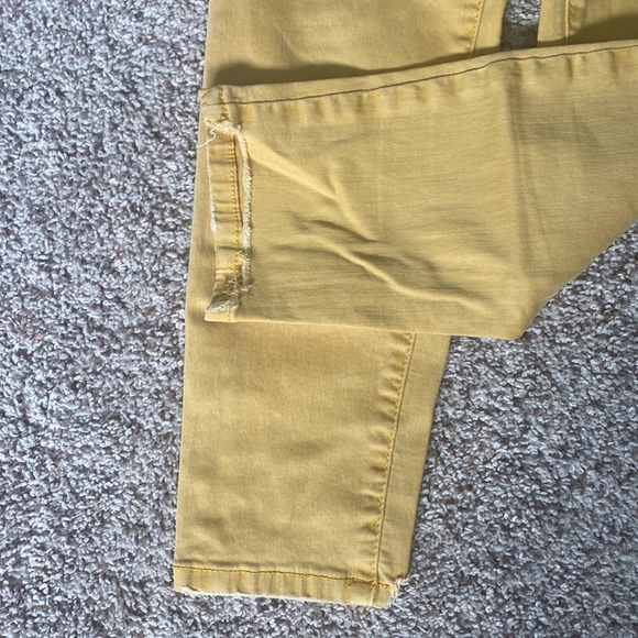 Ella Moss Distressed High Rise Skinny Ankle Size 28 in Mustard/Yellow/Citrus - Picture 3 of 12